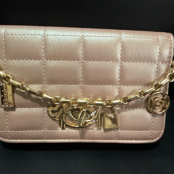bebe Crossbody Bag in Iridescent Mauve (Pink) w/Charms - Picture 6 of 8